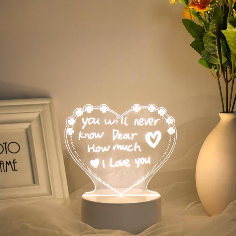 Note Board Creative USB Led Night Light Valentine's Day Gift Decor Nightlights Girlfriend Birthday Gift Wedding Decor Night Lamp