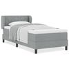 Lit avec Sommier à Ressorts et Matelas vidaXL Gris Clair 90x200 cm Tissu 3340066
