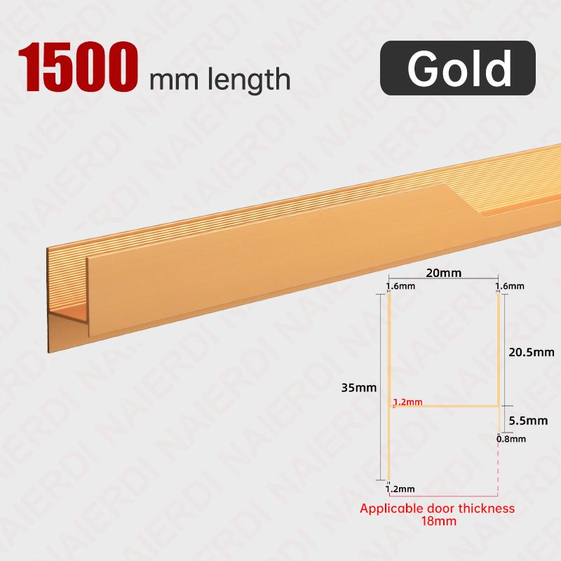 NAIERDI Black Lightning Long Furniture Handles 600-1800mm Aluminum Alloy Cabinet Handles Cupboard Door Handles Door Hardware