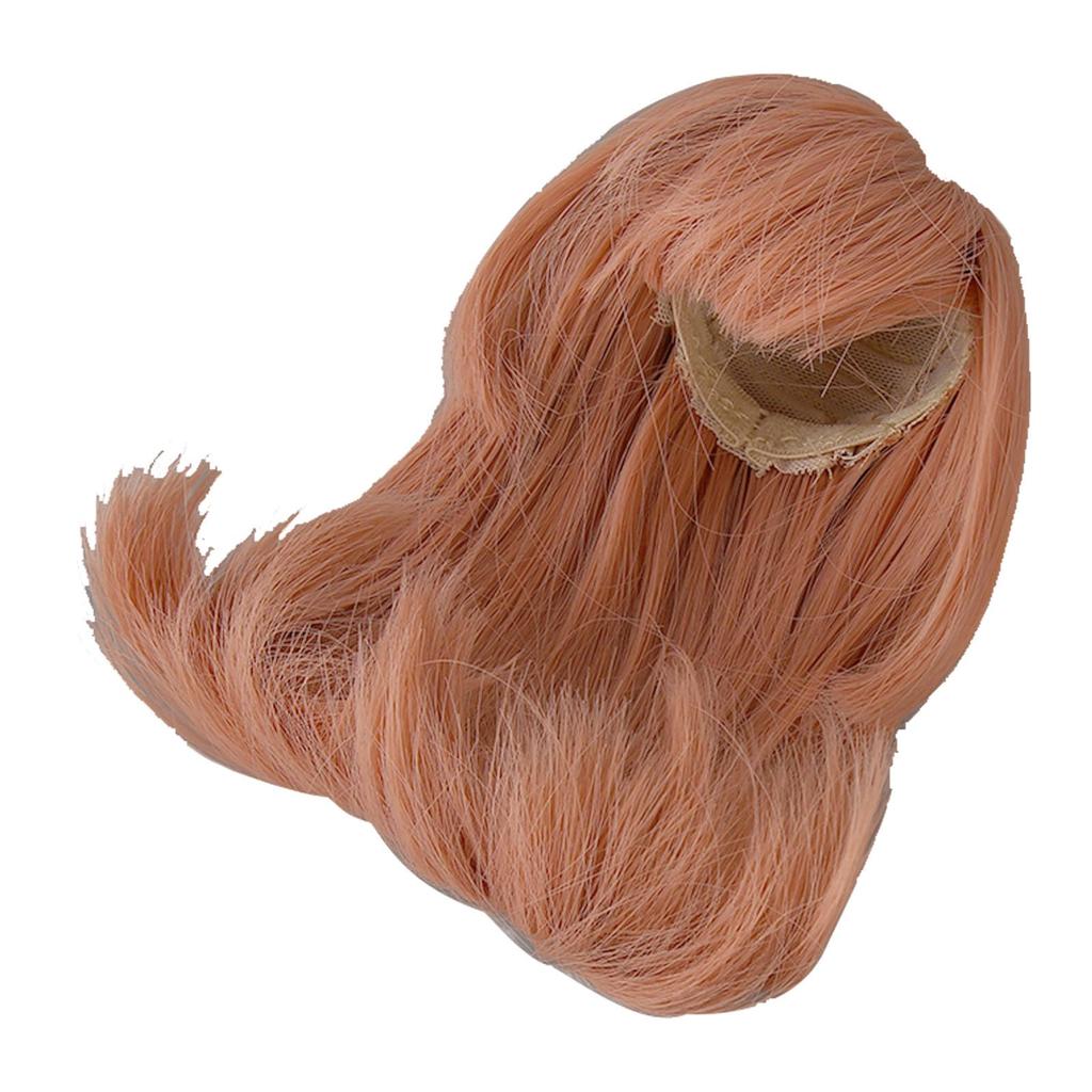 Replacement Wig for Dolls, 1/6 Scale Doll Hair Wig, High-Temperature Silk Elastic with Bangs (Carrot Orange)