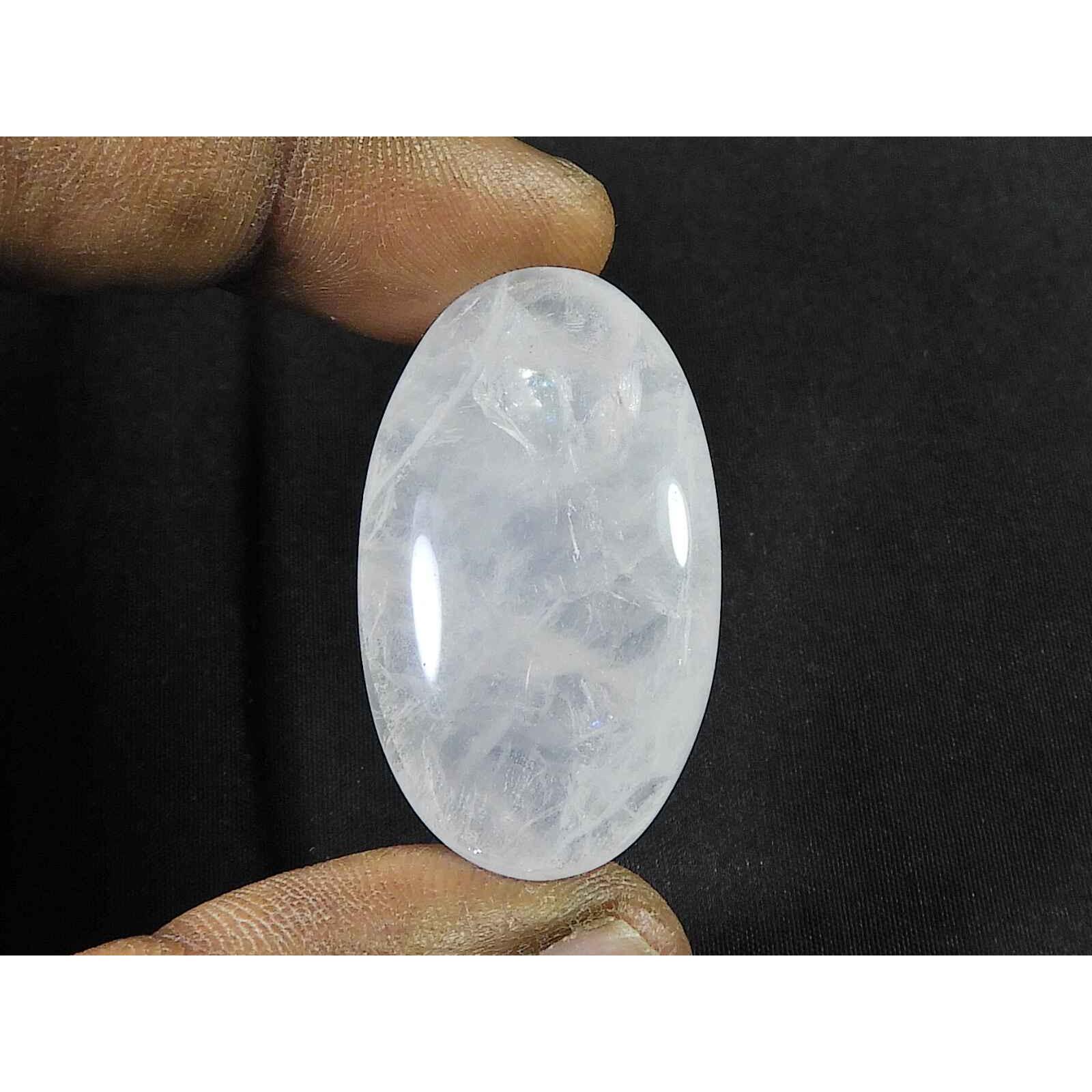 

21X37X09MM Natural Rose Quartz Oval Cabochon Loose Gemstone 65Cts. SK-4544