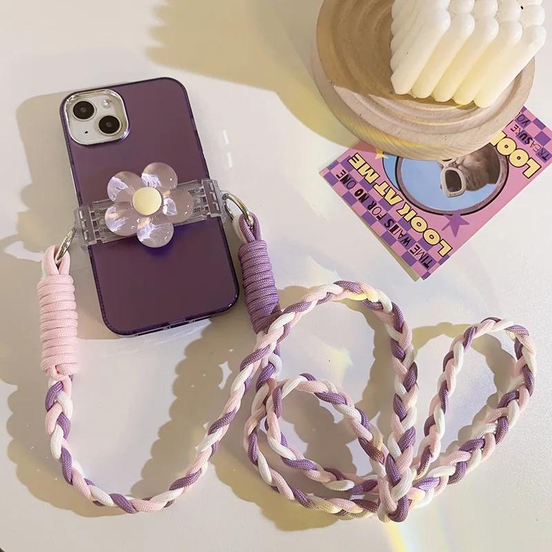 1pcs Flower Back Clip - Neck Strap, Universal Phone Case Hanging Rope, Diagonal Cross Phone Chain, Jewelry Accessory