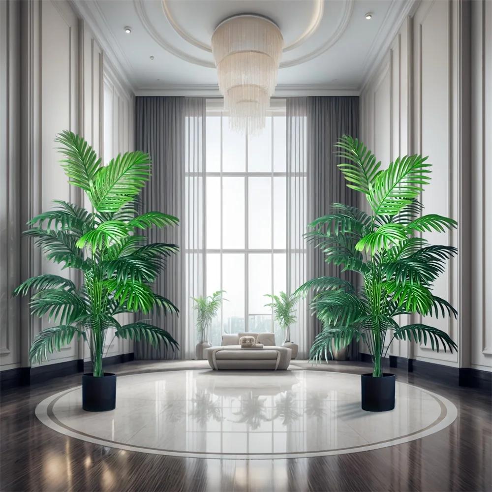 2PCS 24Leaves Areca palm simulation green plants realistic artificial trees suitable for bedroom living room outdoor decoration