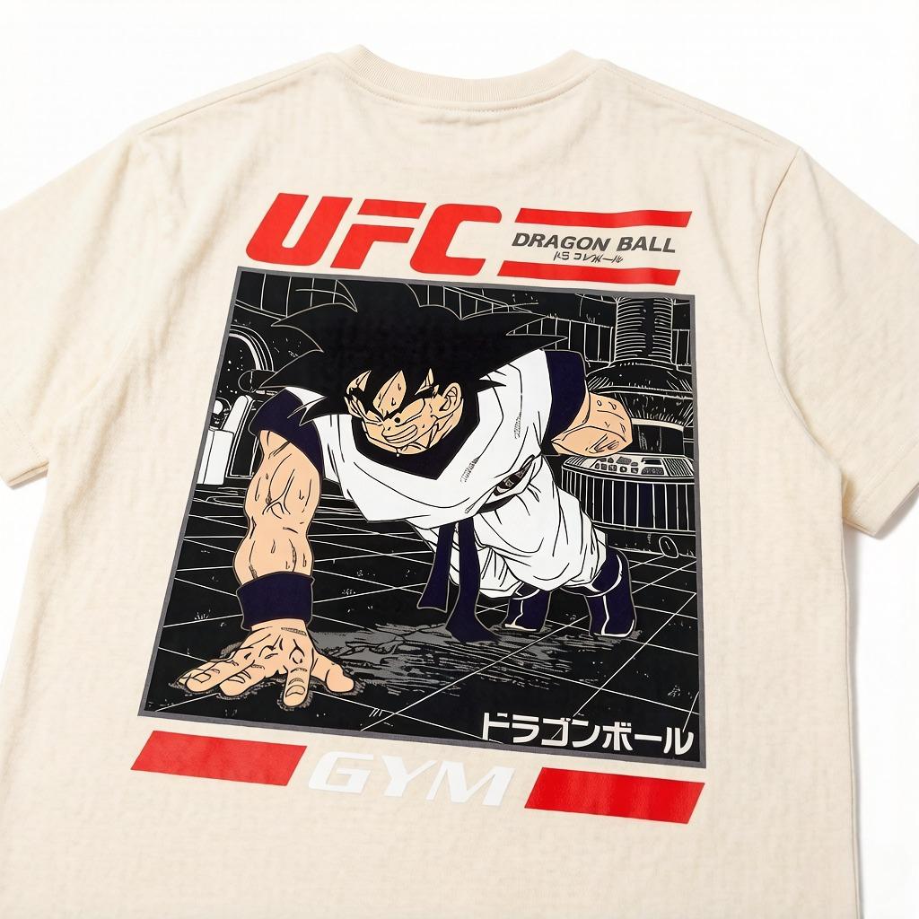 

Dragon Ball Animation Sun Wukong Joint UFC Unisexs and Womens Retro High Quality Cotton Crew Neck Printed TShirt Trend Ins Top S