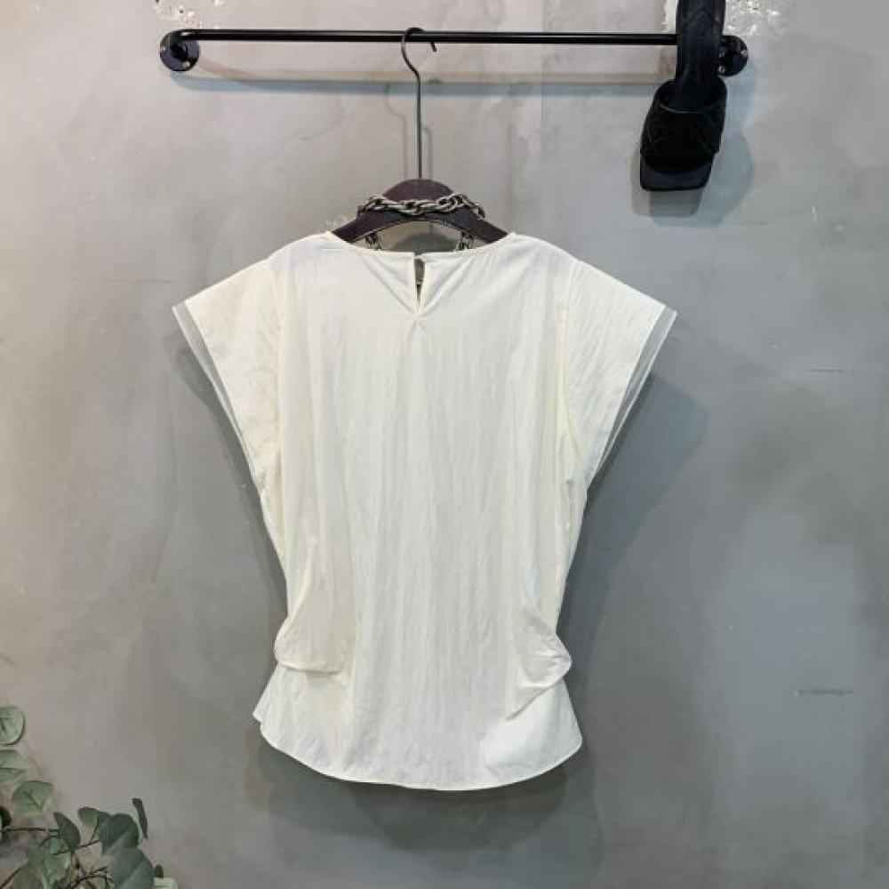 C S In The Room Medo wrInkled Cap Sleeve blouSe 2 ColorS