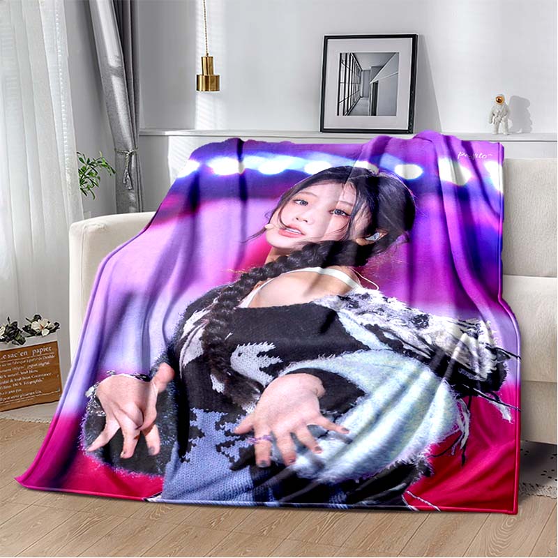 3D Printed Flannel Blanket I-ILLIT Combo K-POP Home Sofa Bed Blanket | Birthday Gift,