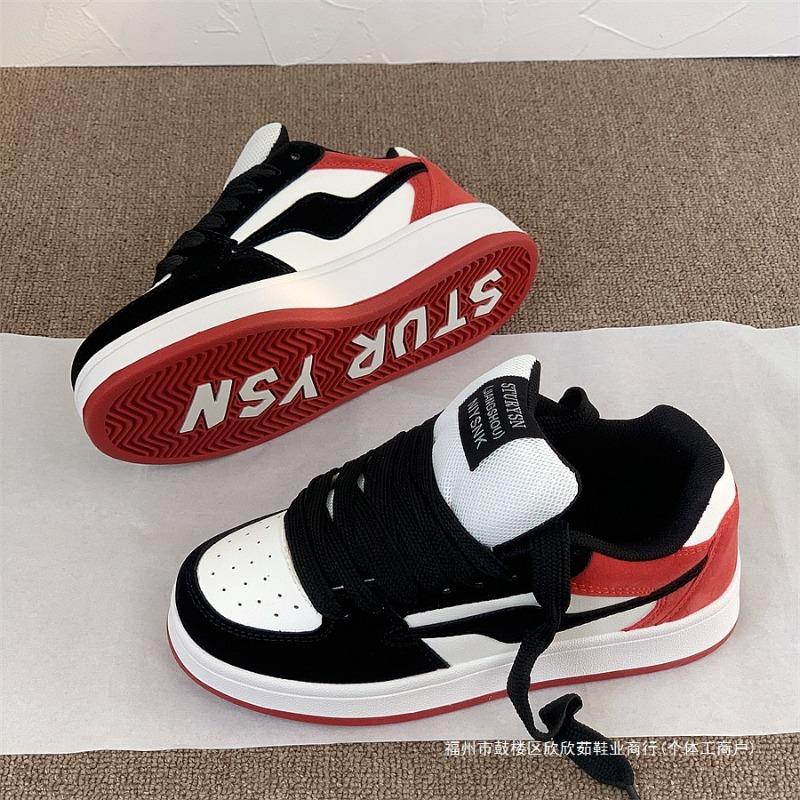 North Wind, Black and Red Classic Low-top Sports and Leisure Shoes, Men's and Women's Versatile Trend Board Shoes 2 New Summer Models