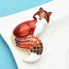 1Pc Rhinestone Enamel Fox Brooches For Women Animal Party Causal Brooch Pins Gifts