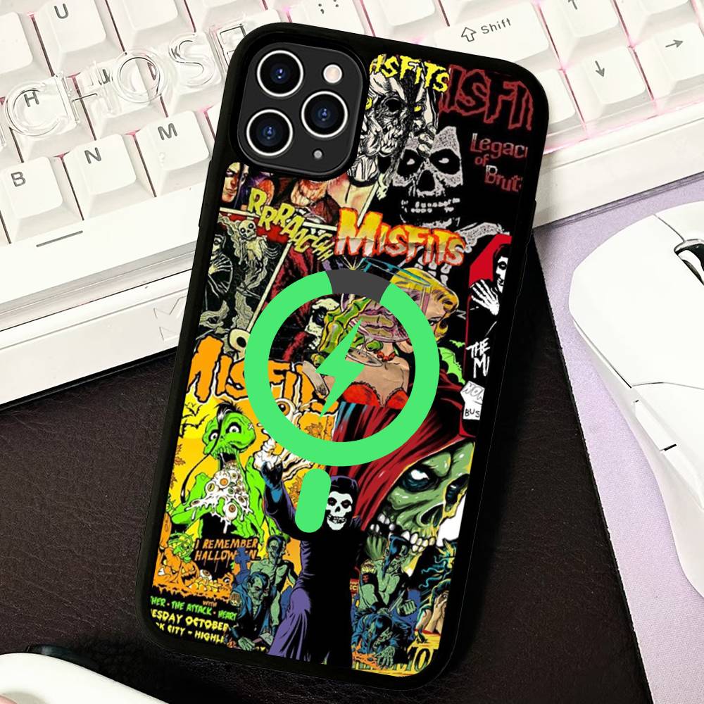 

Classic Punk Band M-Misfits Magnetic Phone Case For IPhone 16 15 14 13 12 11 17 Pro Max Plus Wireless Charge Cover iPhone 17 pro