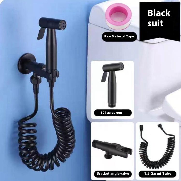 Bathroom Toilet Flush Spray Gun Faucet Women's Washing Device One in Two Out High Pressure Flusher Water Gun Bathroom Facilities