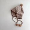 Winter Knitted Earflap Hat for Baby Cute Pompom Toddler Ear Protection Cap Korean Solid Color Kids Boy Girl Beanie Bonnet