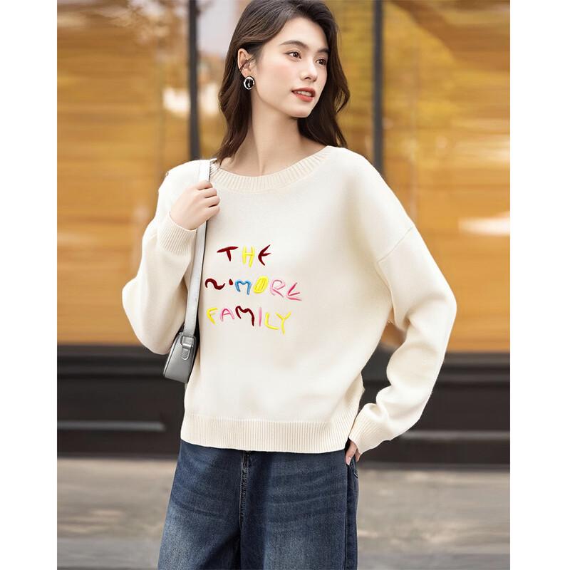 Mokana Women's Embroidered Long-Sleeve Casual Sweater