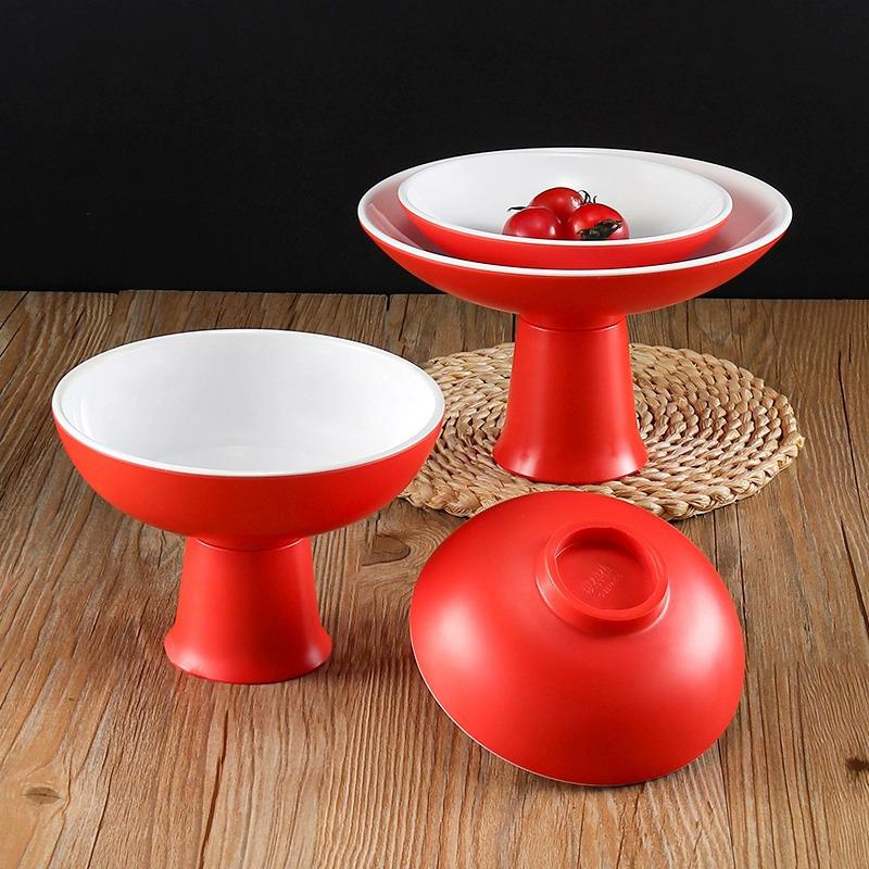Creative Melamine Pedestal Bowl for Restaurants: Perfect for Hot Pot, Ice Cream, Shaved Ice, and Desserts