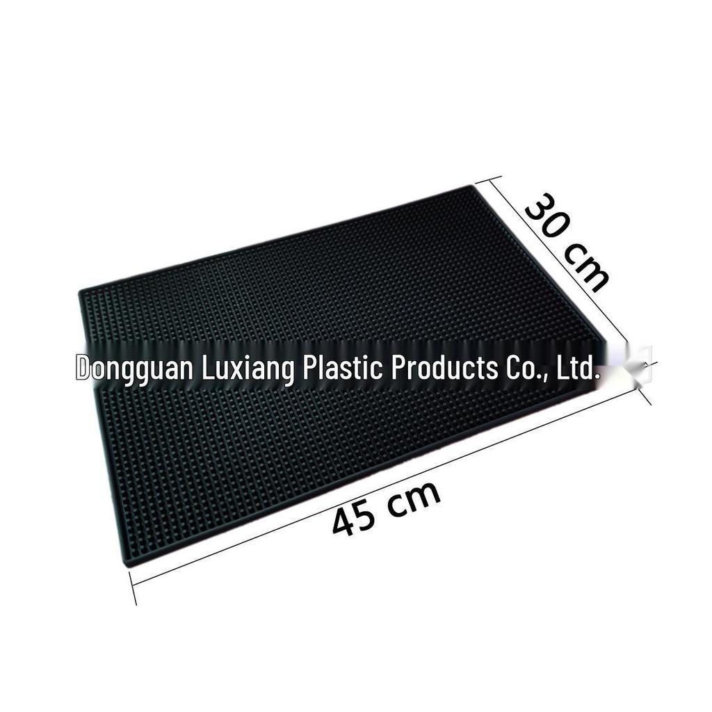 Black Non-slip Thickened PVC Bar Mat - High-end Soft Rubber Coaster