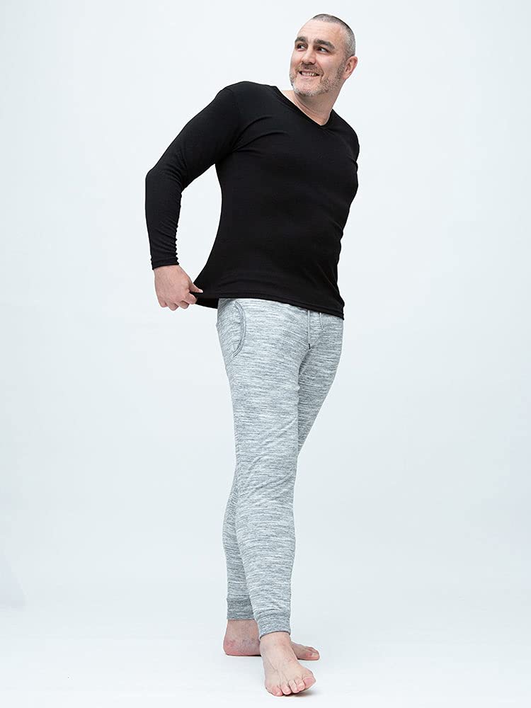 CLUB Sakazen Super Warm Stretch Long Sleeve Size 8L B&T Men's Heat-Relieving V-Neck Undershirt, Black,