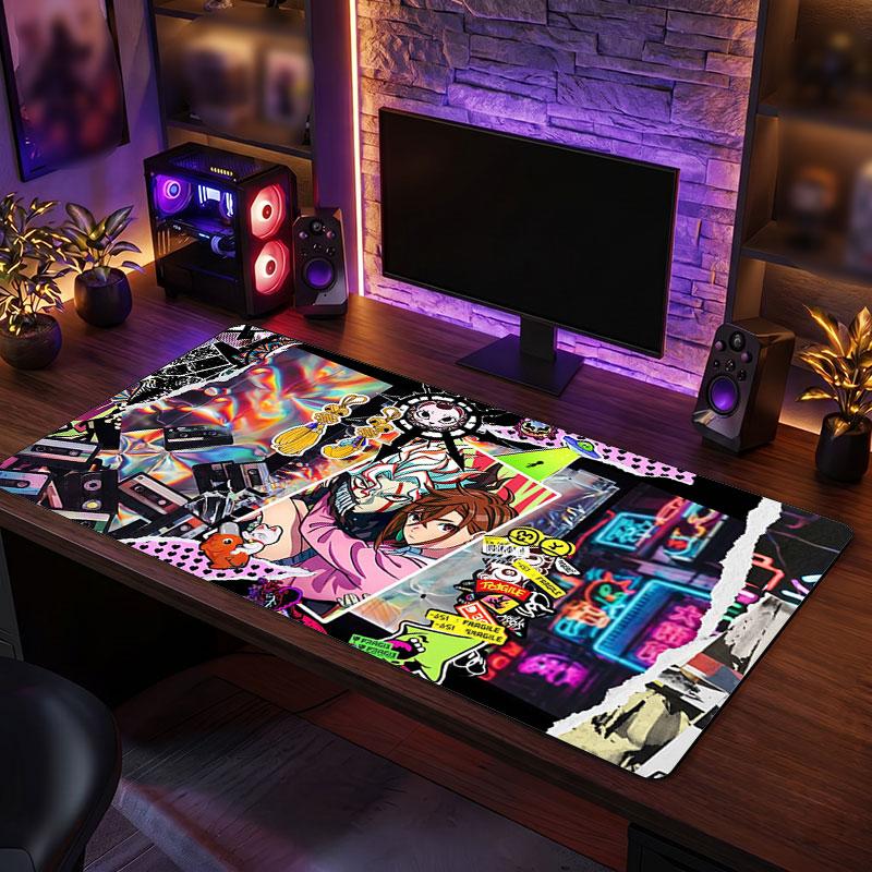 Big Mouse PadDandadan Extended Soft Desk Mat Gaming Office Computer Table Decor Mat