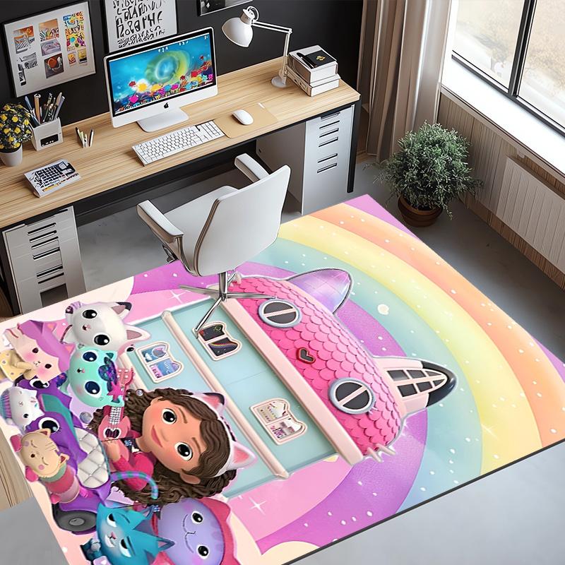 Gabby's Puppenhaus Muster Teppich, Innen-/Außenmatte, für Picknick, Spielzimmer, Schlafzimmer, Büro, Wohnzimmer, Heimdeko Teppich, Geburtstagsgeschenk