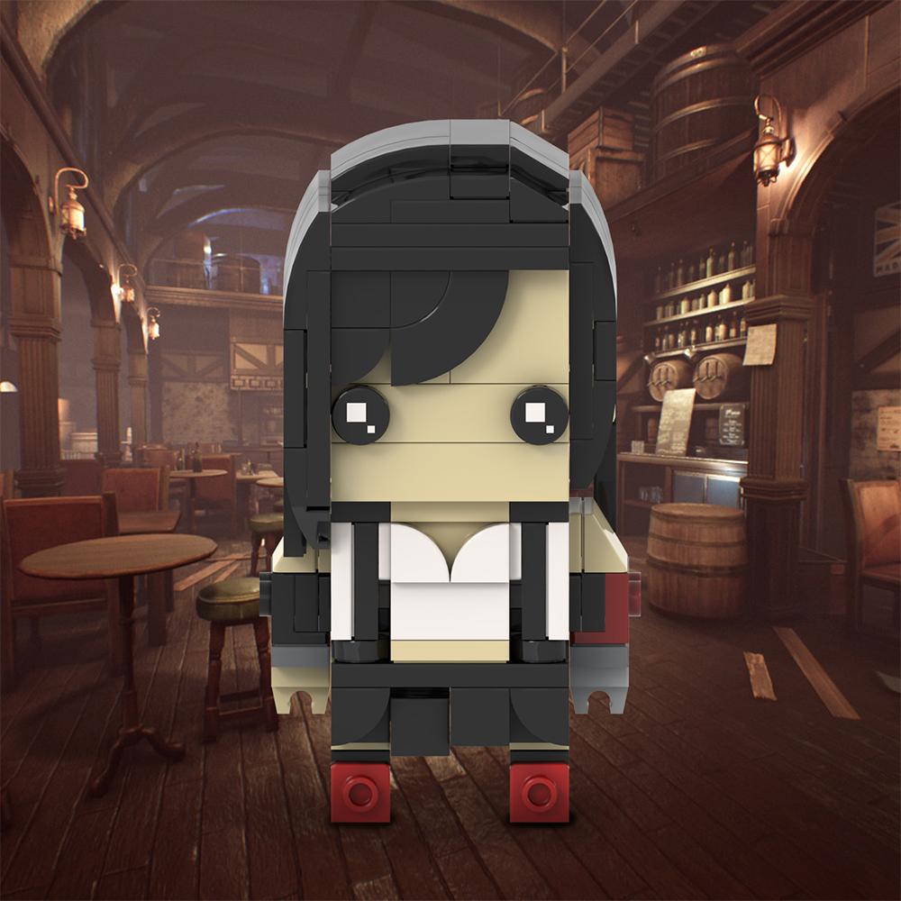 MOC FF Game Figure Bricks Cloud Tifa Aerith Shinra Heads Compatible Building Blocks Friends Gift Toys For Children Adult Pendant