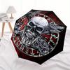 Viking Skull with Ravens and Wolves Circle StickerUmbrella, Portable 3-Fold Compact Umbrella,Christmas Gift ES626