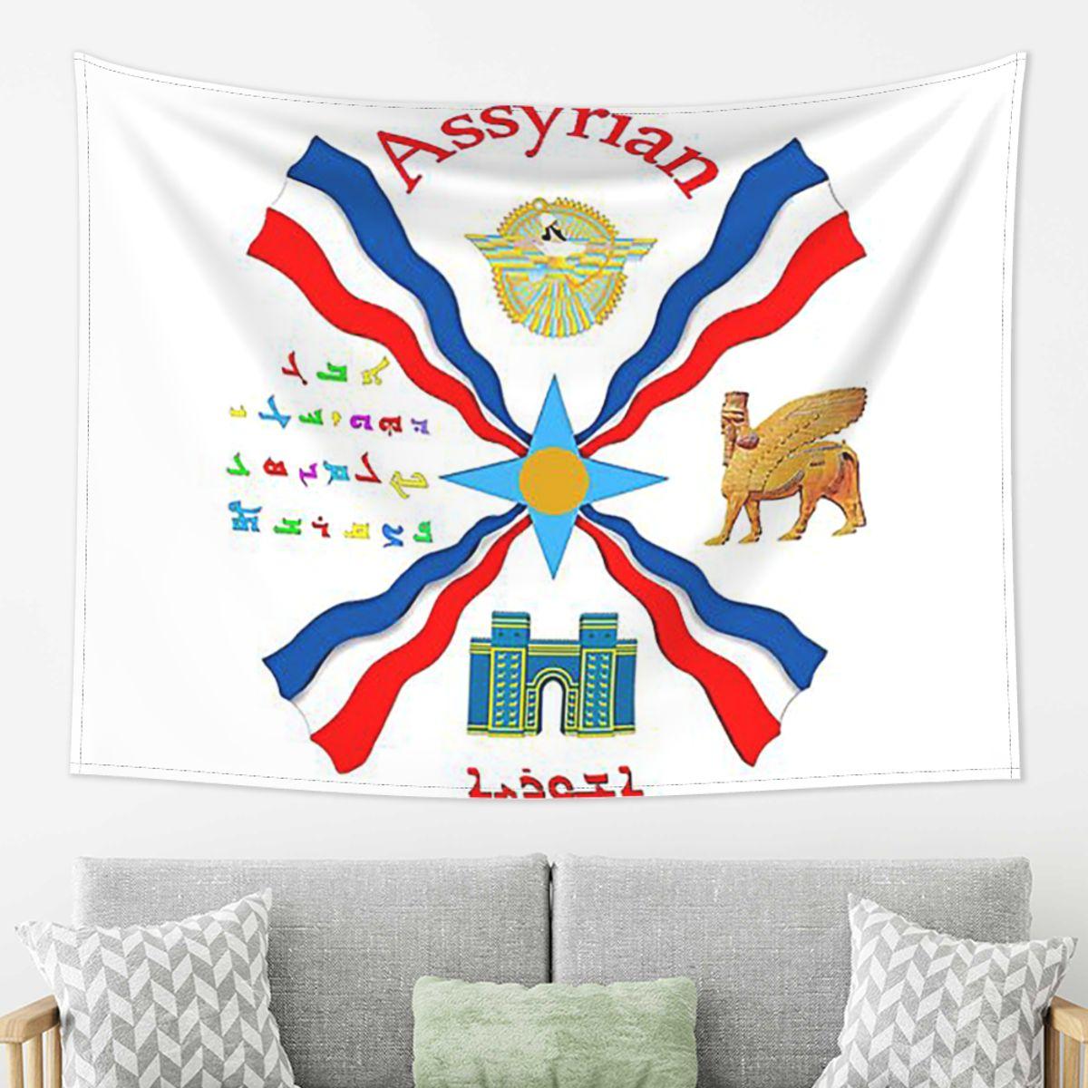 

Luxury Assyrian Suryoyo Flag Tapestry Wall Hanging Aesthetic Home Decor Tapestries for Dorm Room 74x94cm(29x37in)
