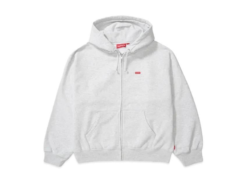 790449 Supreme Small Box Zip Up Hooded Sweatshirt  Ash Grey L