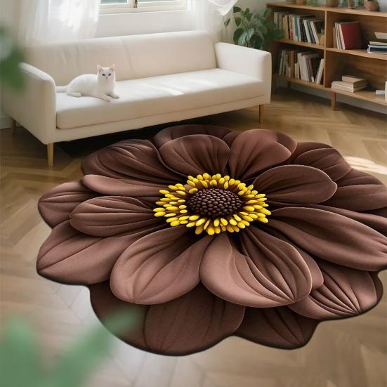 Килимок для підлоги Нековзкий Килим з квітковим візерунком 3D Реалістичний візерунок Килимок для ванної Супервбираючий Килимок для душу Швидкосохнучий М'який килим
