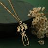 Kinitial Dainty Lotus Flower Books Necklace Women Stainless Steel Phoenix Comedy and Tragedy Mask Choker Necklace Gifts Jewelry