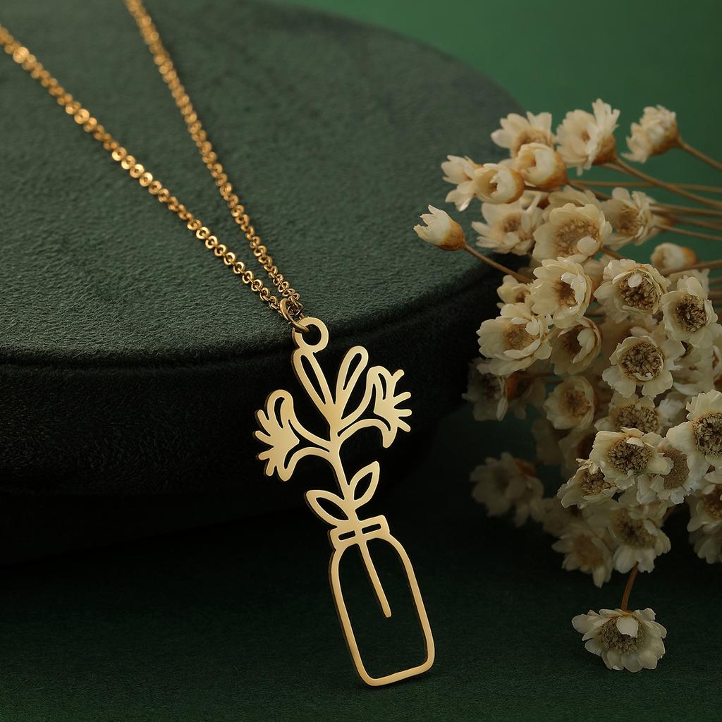 Kinitial Dainty Lotus Flower Books Necklace Women Stainless Steel Phoenix Comedy and Tragedy Mask Choker Necklace Gifts Jewelry