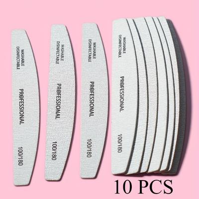 10-Piece Half Moon Nail File, Nail Polishing Tool