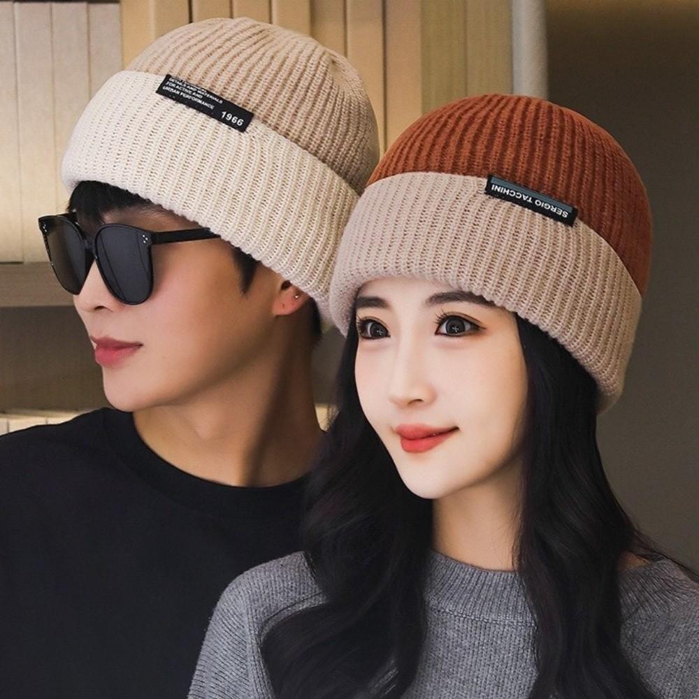 Korean Style Knitted Hat Breathable All-match Hat Cozy Double-faced Hat  Female Use