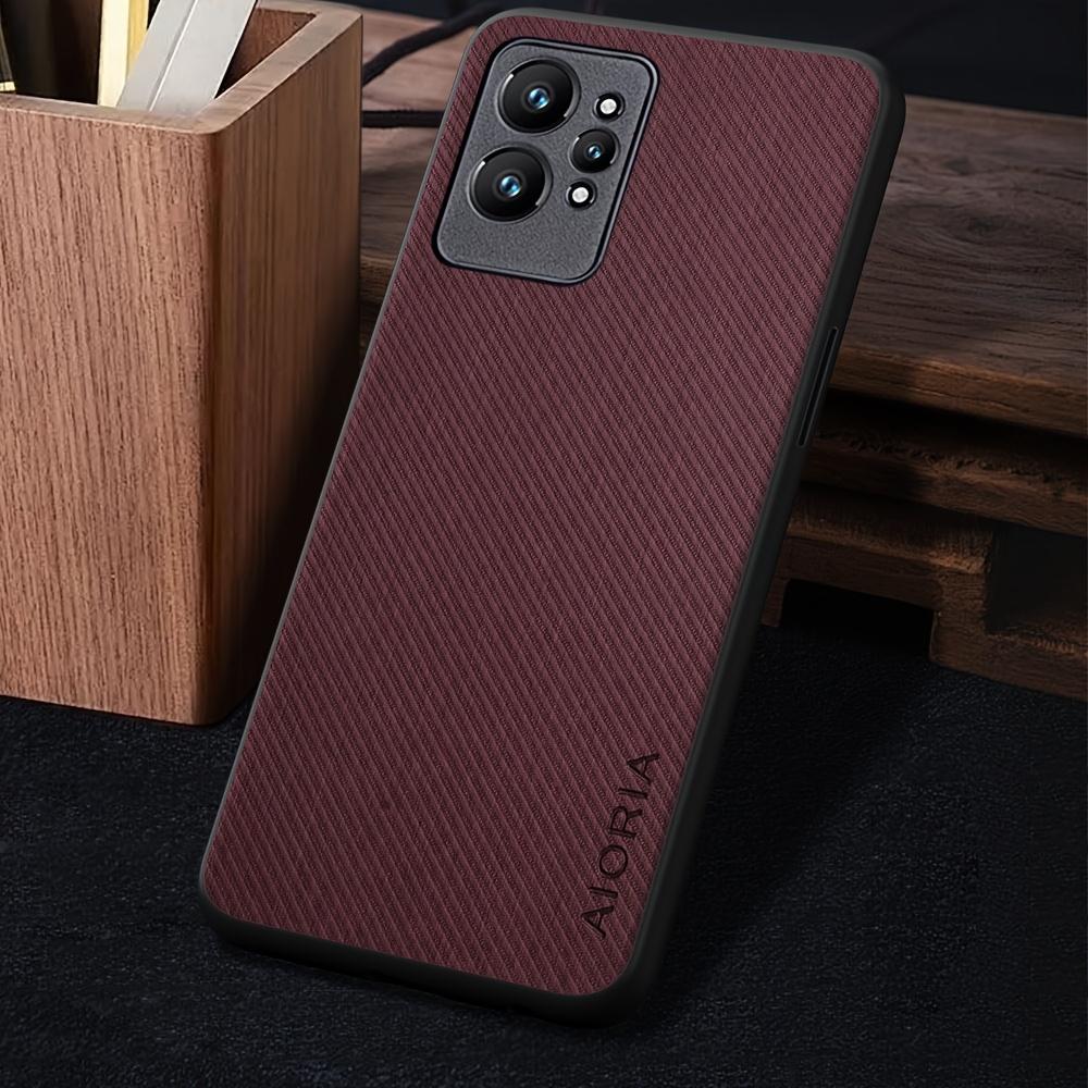 Phone Case - Case for OPPO for RealMe GT 3 2 GT3 GT2 Pro 5G Case, Vintage Washed Twill Texture Faux Leather Protective Back Cover