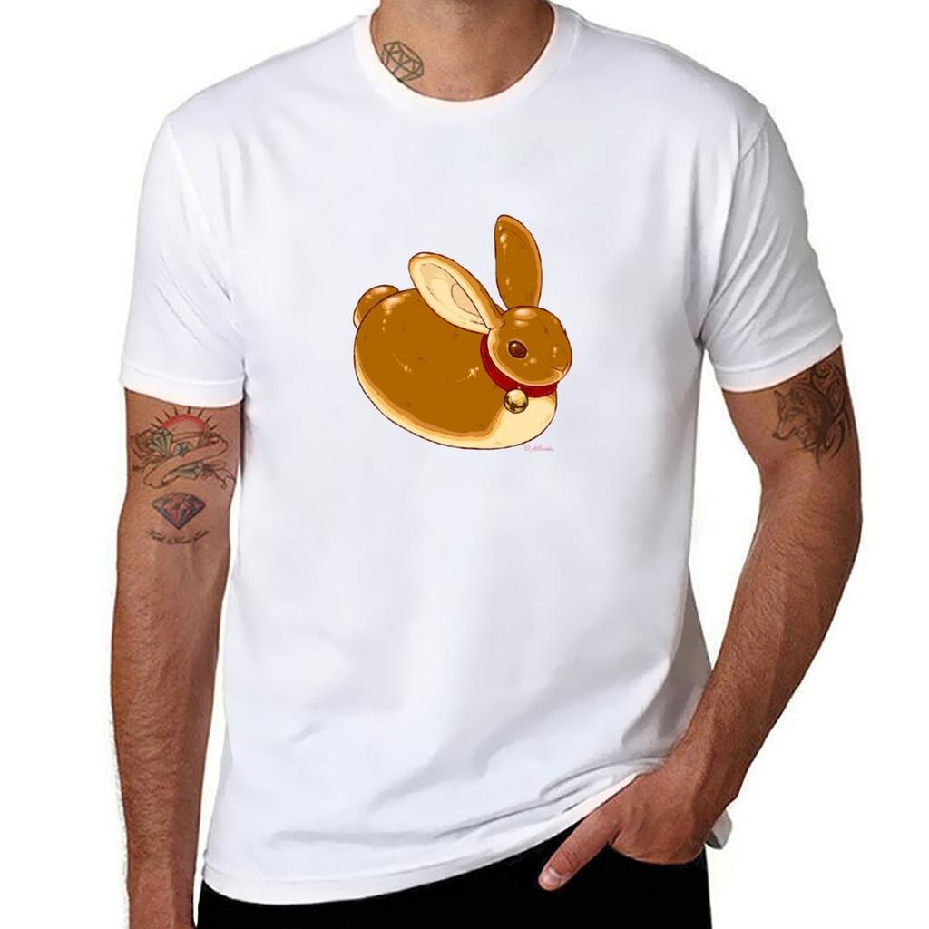 Bread bunny with bell mirrored without frame TShirt Novelty Print Casual Tee Shirt