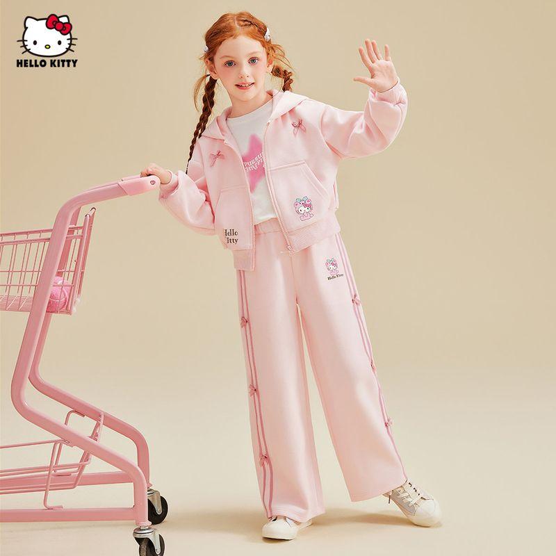 Hellokitty Girls  Suit Spring Outfit 2025 New Pink Kidsren s Sportswear Stylish Girls  Spring Clothes Suit 110