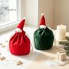 Velvet Christmas Gift Bags Drawstring with Santa Hat, Reusable Xmas Goodie Sacks, Festive for Friends Candy Apple Treat Pouch Eve Giving, Party Favors