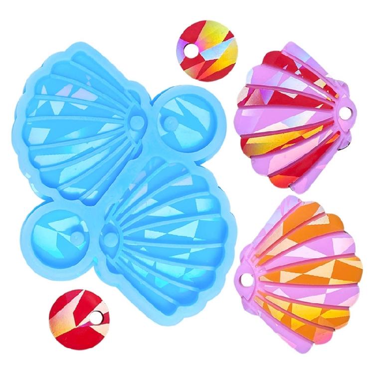Holographic Seashells Silicone Earrings Mold DIY Ear Ring Epoxy Resin Moulds