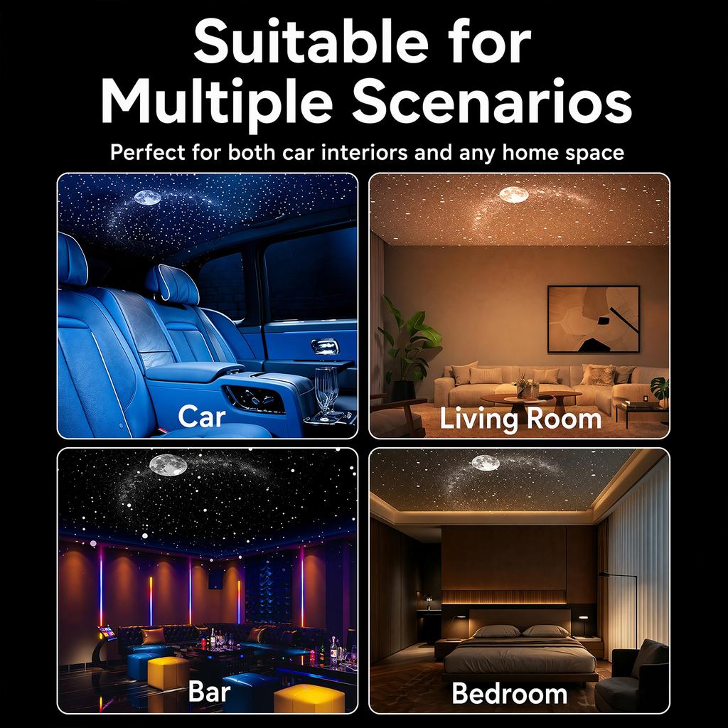 Starry Sky Projector Night Light Adjustable Romantic Galaxy Flexible USB Interior Car Lights Portable Night Lamp for Ceiling