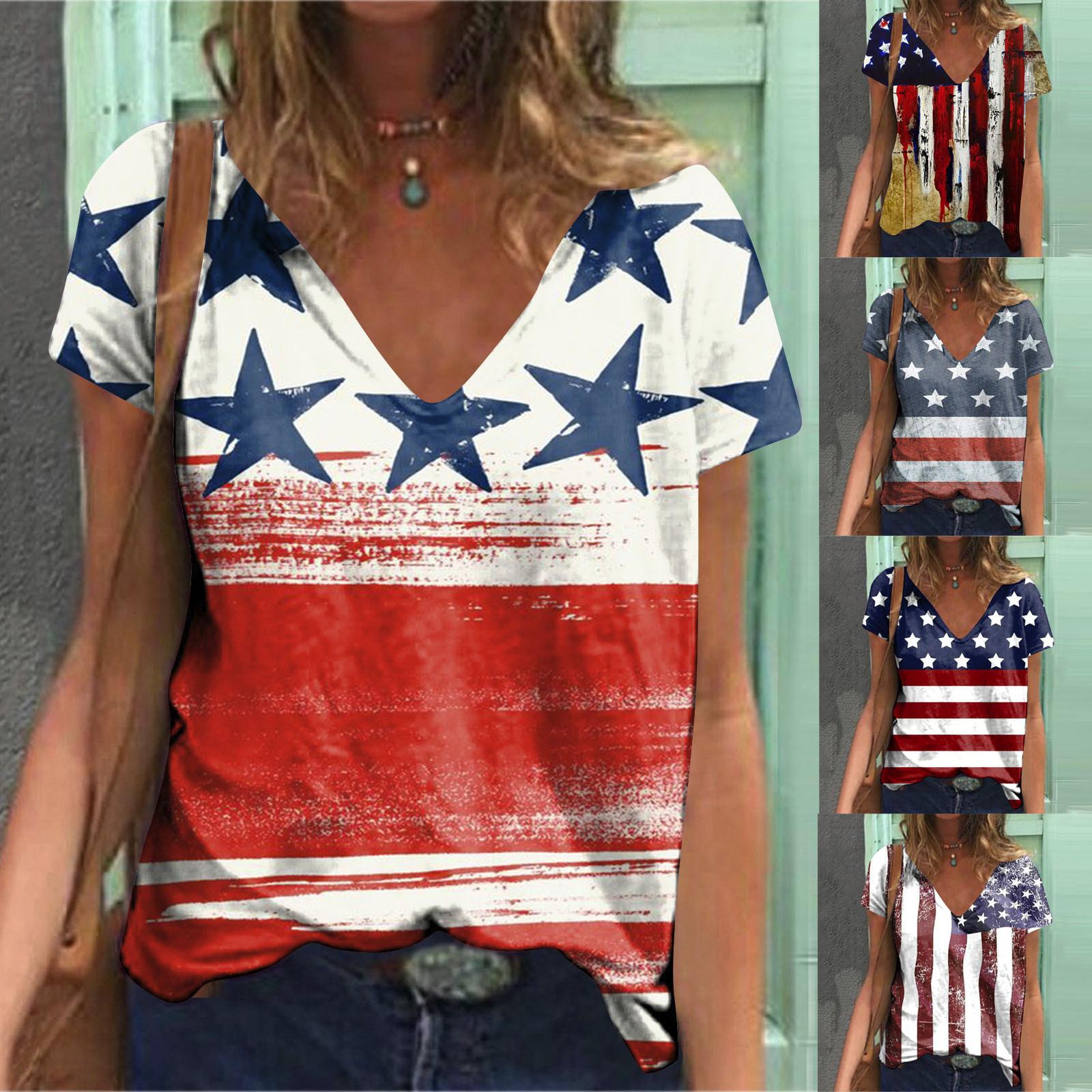 

Женские топы с короткими рукавами и v-образным вырезом больших размеров, футболка, блузка