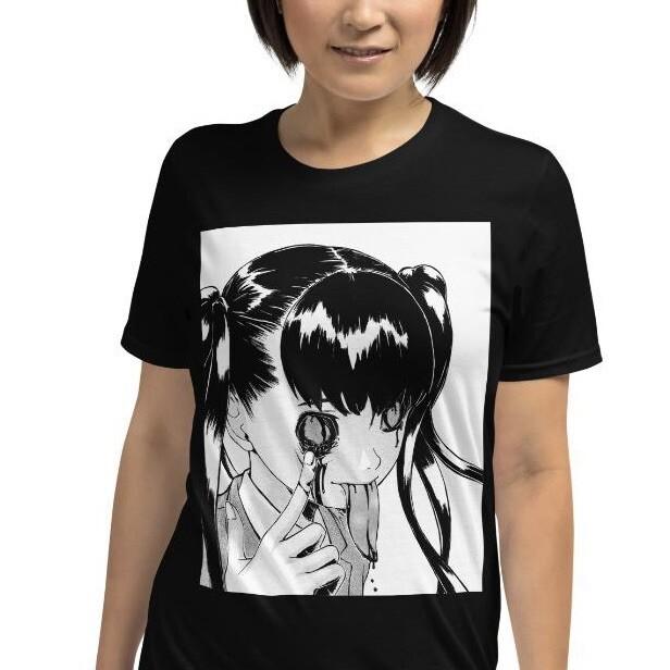 

Anime Schoolgirl Horror Creepy Digusting Short-Sleeve Unisex T-Shirt XL