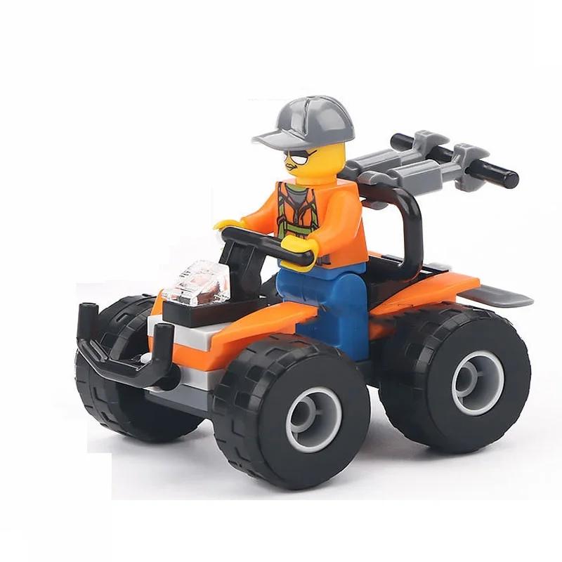 City Patrol Police Motorcycle Car Pursuit Prisoners Model Building Blocks Enlighten Action Figure Toys For Children