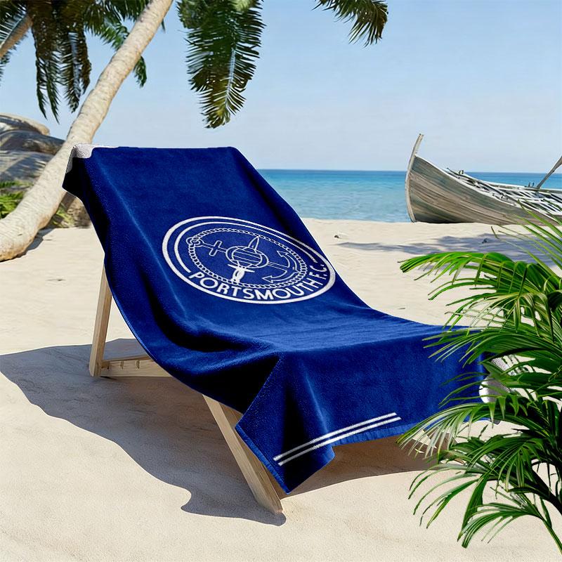 Pompey Logo Beach Towel, Large Soft Quick Dry Towel for Beach Camping Swimming