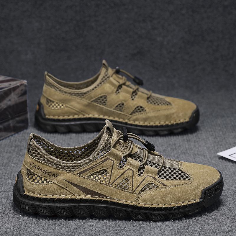 

European station export summer leather sandals men s shoes breathable casual outdoor non-slip beach net shoes men 38