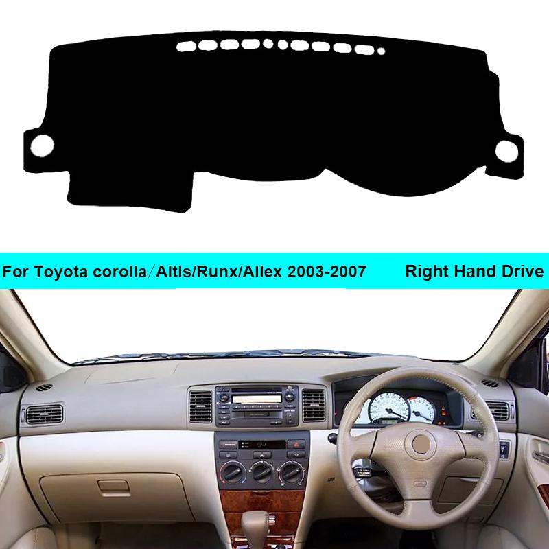 For Toyota corolla Altis Runx Allex 2003 - 2007 LHD RHD 2 Layers Car Dashboard Cover Carpet Cape Rug Shade Carpet Dashmat Pad