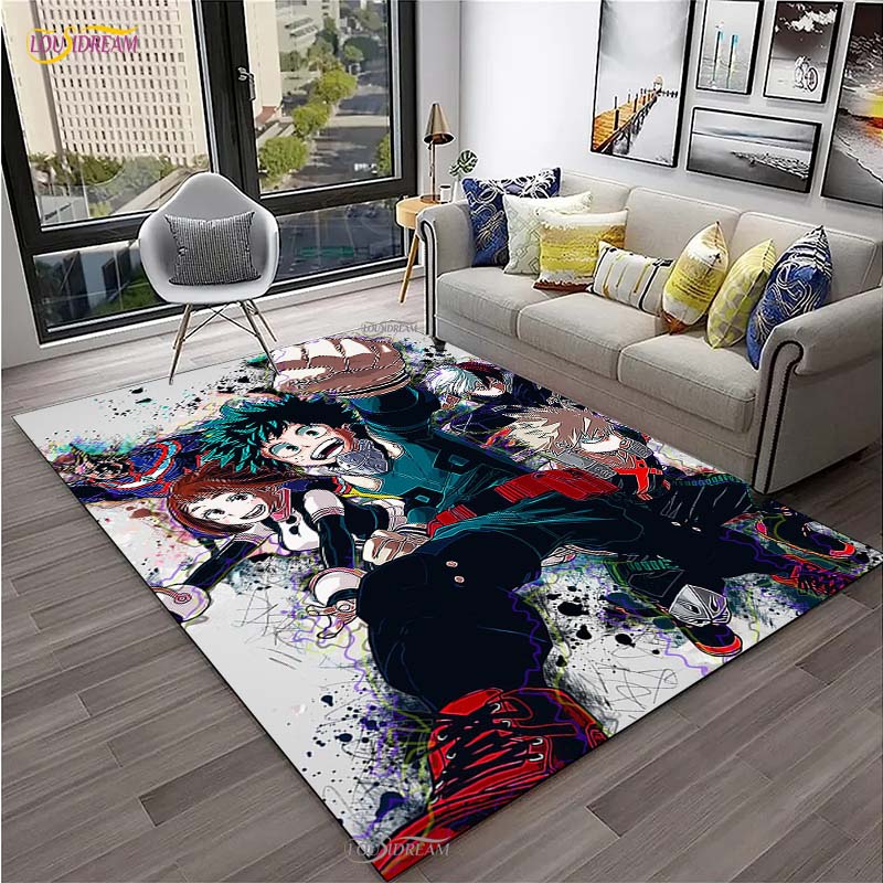 Cartoon Anime Carpet for Living Room Bedroom Rug My Hero Kitchen Kids Door Unslip Floor Mats Birthday gift photography props Rug