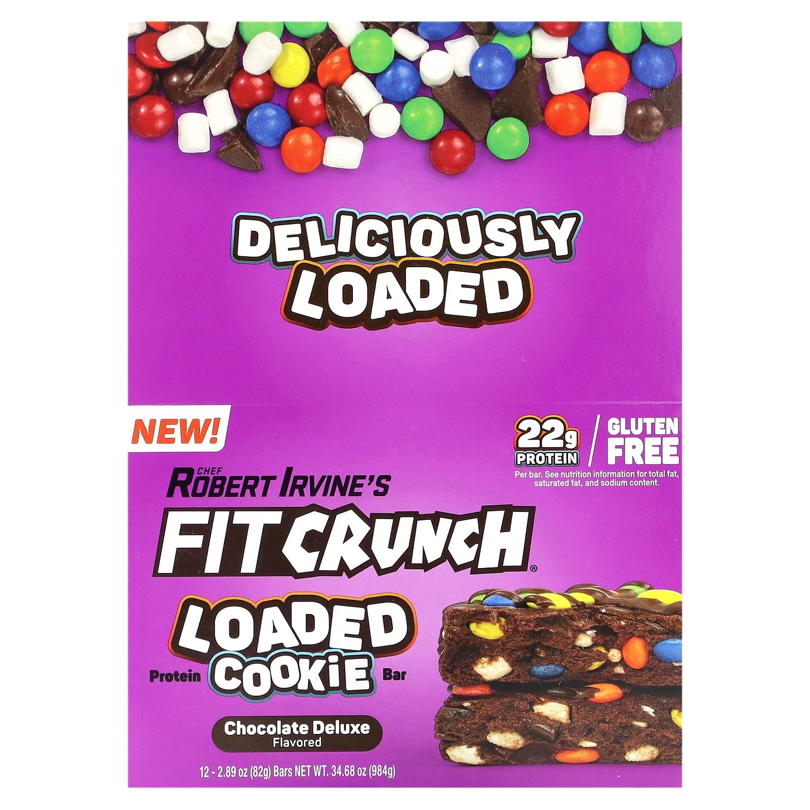 

FITCRUNCH, Протеїновий кукі-бар, Шоколадний делюкс, 12 батончиків, 2,89 унції (82 г) кожен