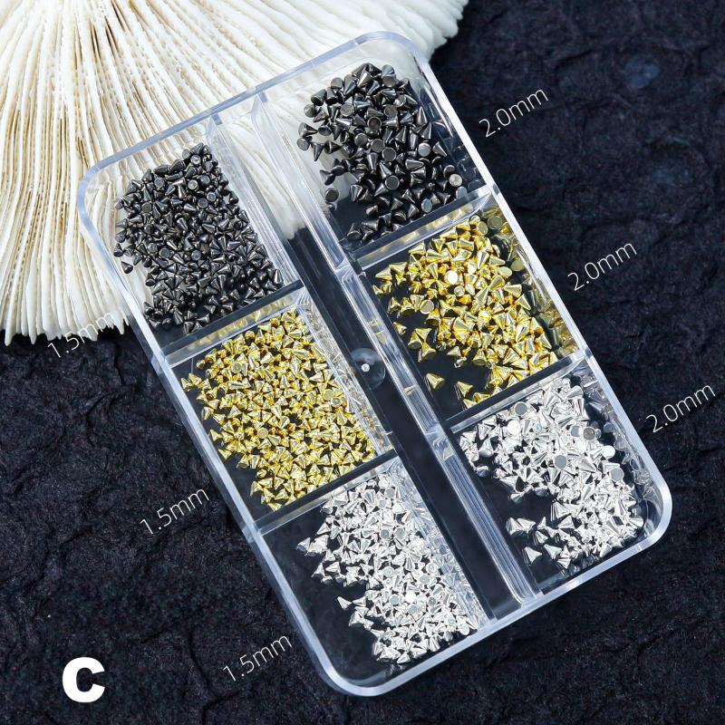 Punk Nail Art Set: 10-PC 3D Alloy Charms in Retro Black/Silver for Alternative Manicure Styles