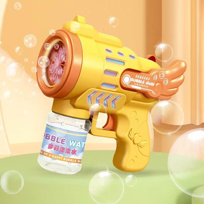 Angel Bubble Machine: Automatic Handheld Multi-Hole Bubble Gun for Kids - Perfect for Parties and Weddings.