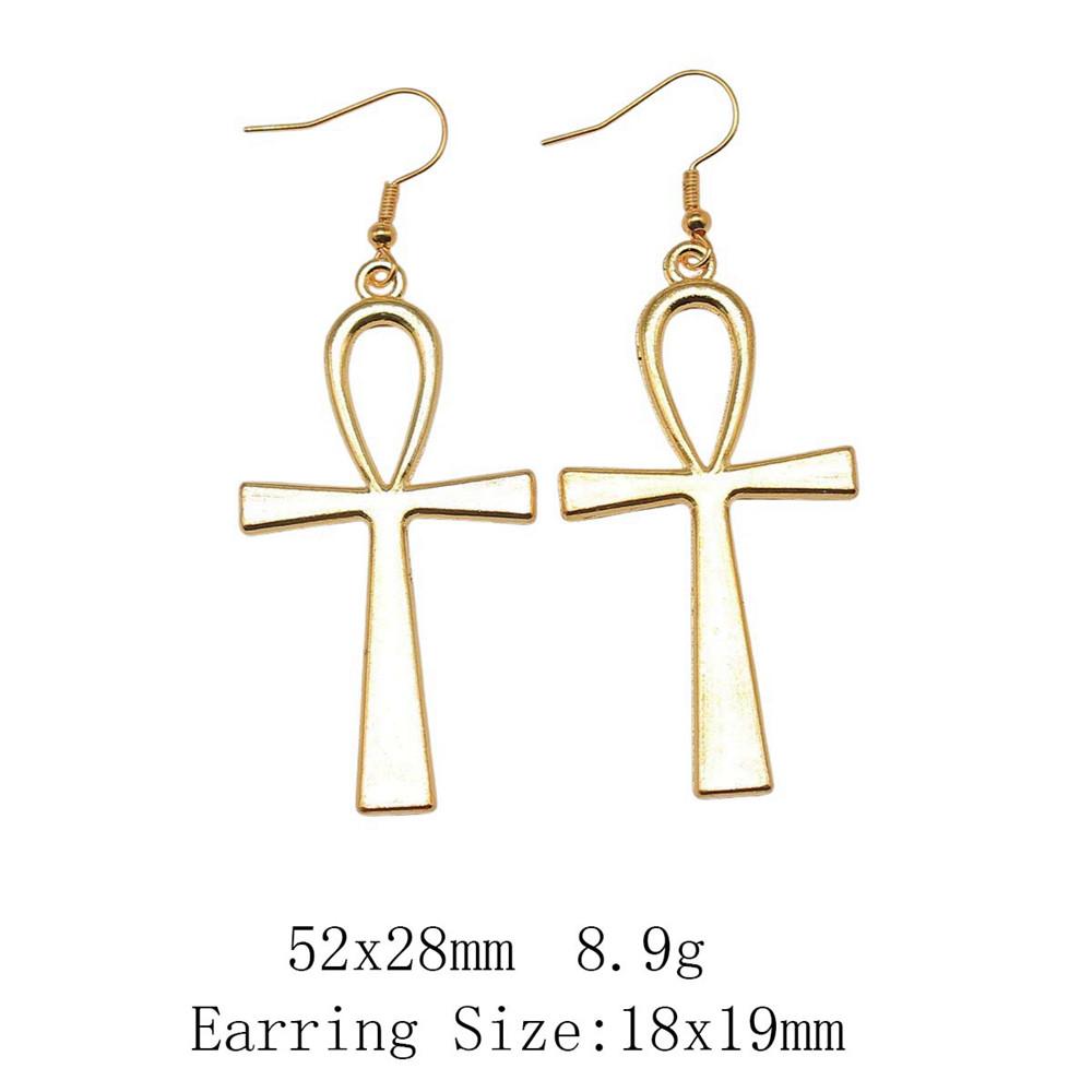 NewArrivals Long Earrings Pharaoh Chief Ankh Cross Drop & Dangle Earring Women's Bag Earrings Boho