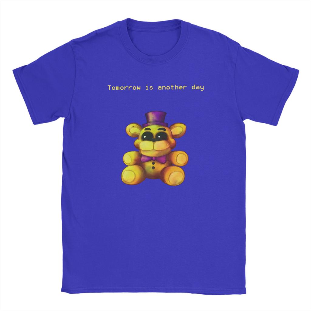 Tomorrow is Another Day Mens T Shirts FNAF At Freddys Vintage Tee Shirt Short Sleeve Round Collar TShirt Cotton Adult Clothed