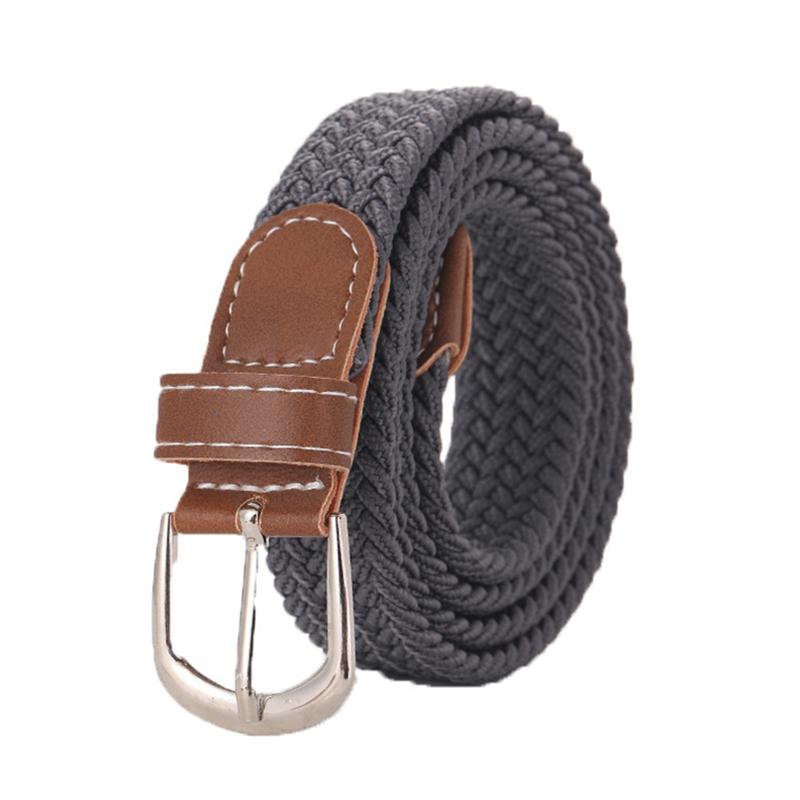 1Pc U Shape Buckle Elastic 100x2.5CM Unisex Belts Mens/Women Canvas Webbing Braided Imitation Leather