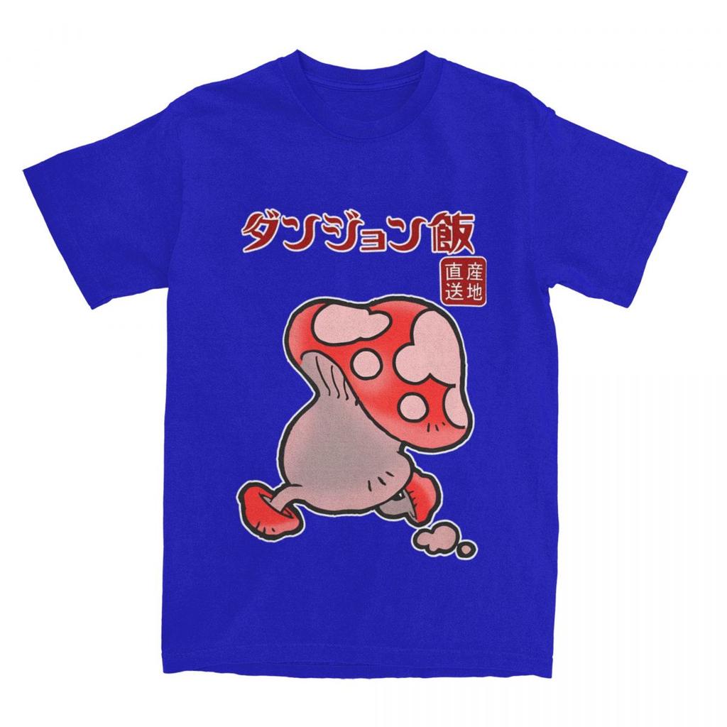 Dungeon Meshi Anime Mushroom T Shirt Men Delicious In Dungeon Humorous Cotton T Shirts Summer O Neck Tee Shirt Oversized Tops